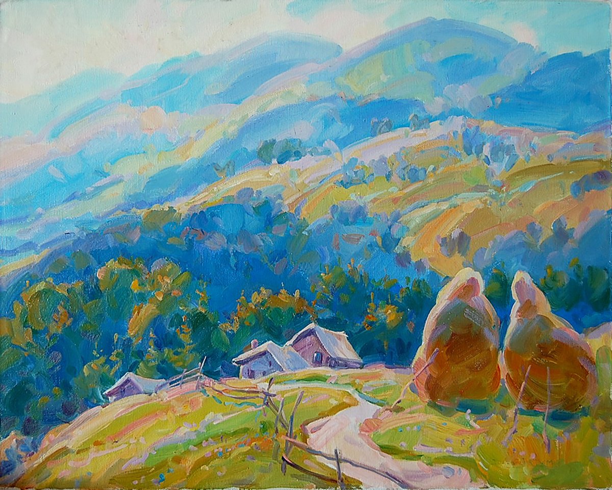 Impressionistic Landscape Oil Painting By Dmitry And Olga Artym, 20 X 16, Carpathians. Summer, Original Artwork