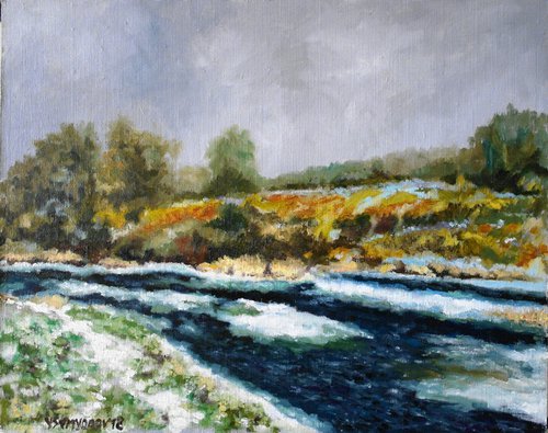 River, First Snow by Juri Semjonov