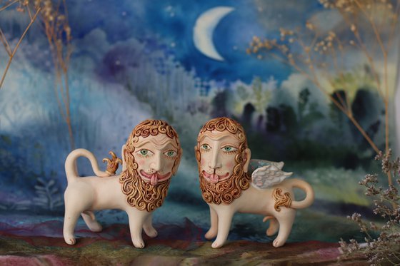 Pair of guardian Lions.