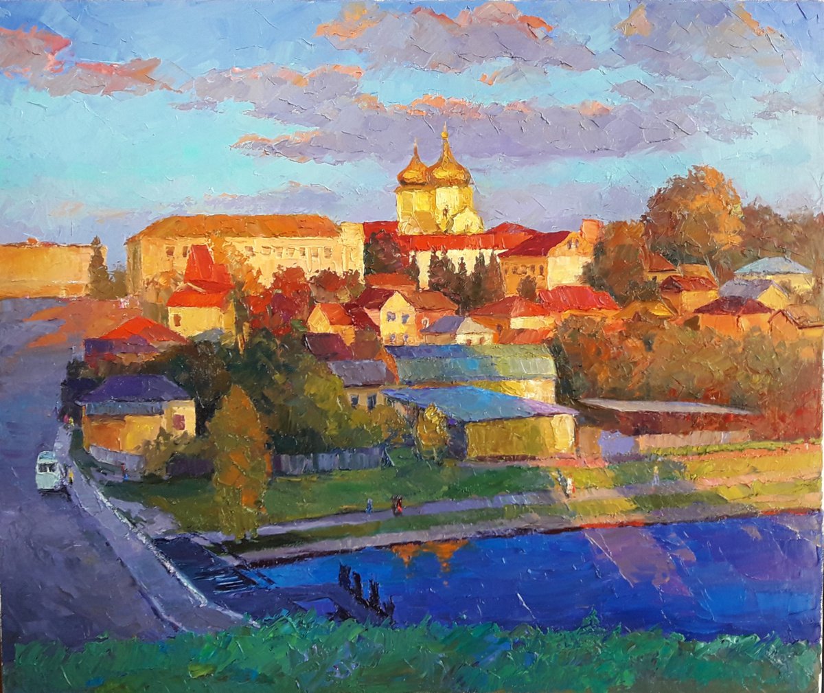 Oil painting Autumn in Ternopol nSerb413 by Boris Serdyuk