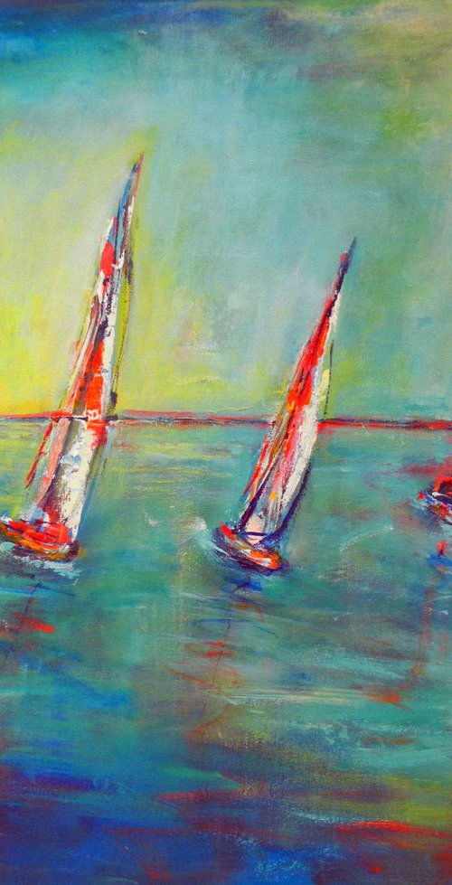 Sailboats 36x30 by BenWill