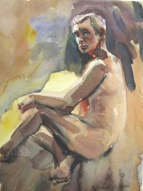 Seated male nude