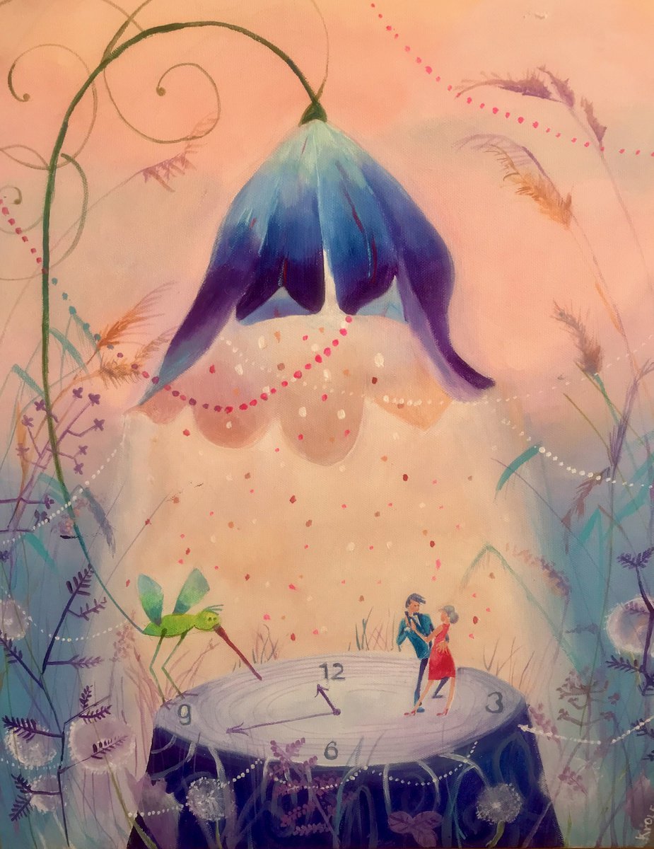 Illustrative Portrait Painting By Alexandra Krasuska, 18 X 22, Dance Me ...., Original Artwork