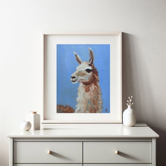 Llama Painting Alpaca Art