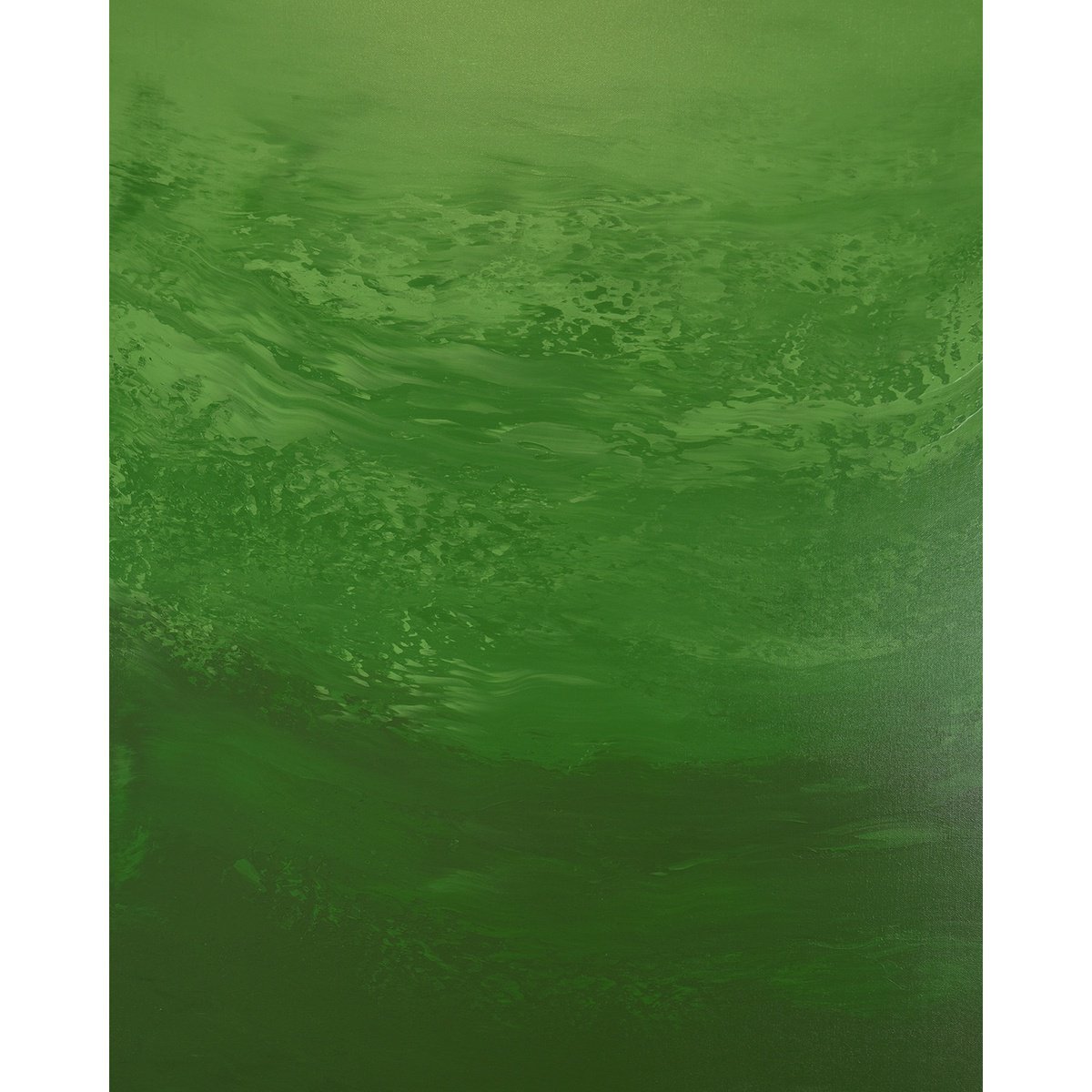 Expressive Abstract Acrylic Painting By Suzanne Vaughan, 24 X 30", Deep Green - Nature Abstract, Original Artwork