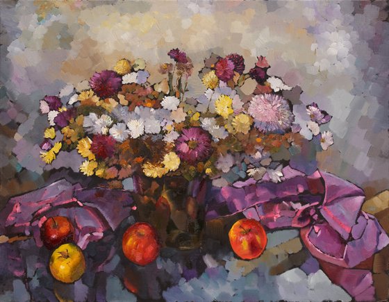 Flowers  and apples