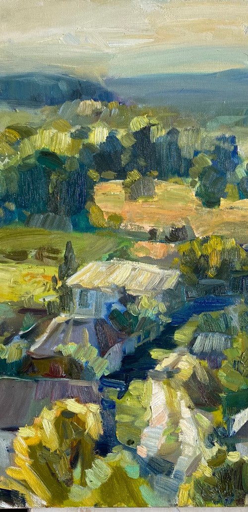 Noon in the village by Nataliia Nosyk