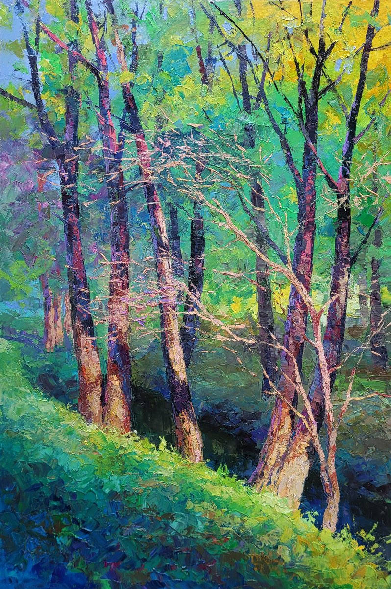 A Walk Through The Autumn Forest By Boris Serdyuk, 24 X 35, Artwork For Sale On Artfinder