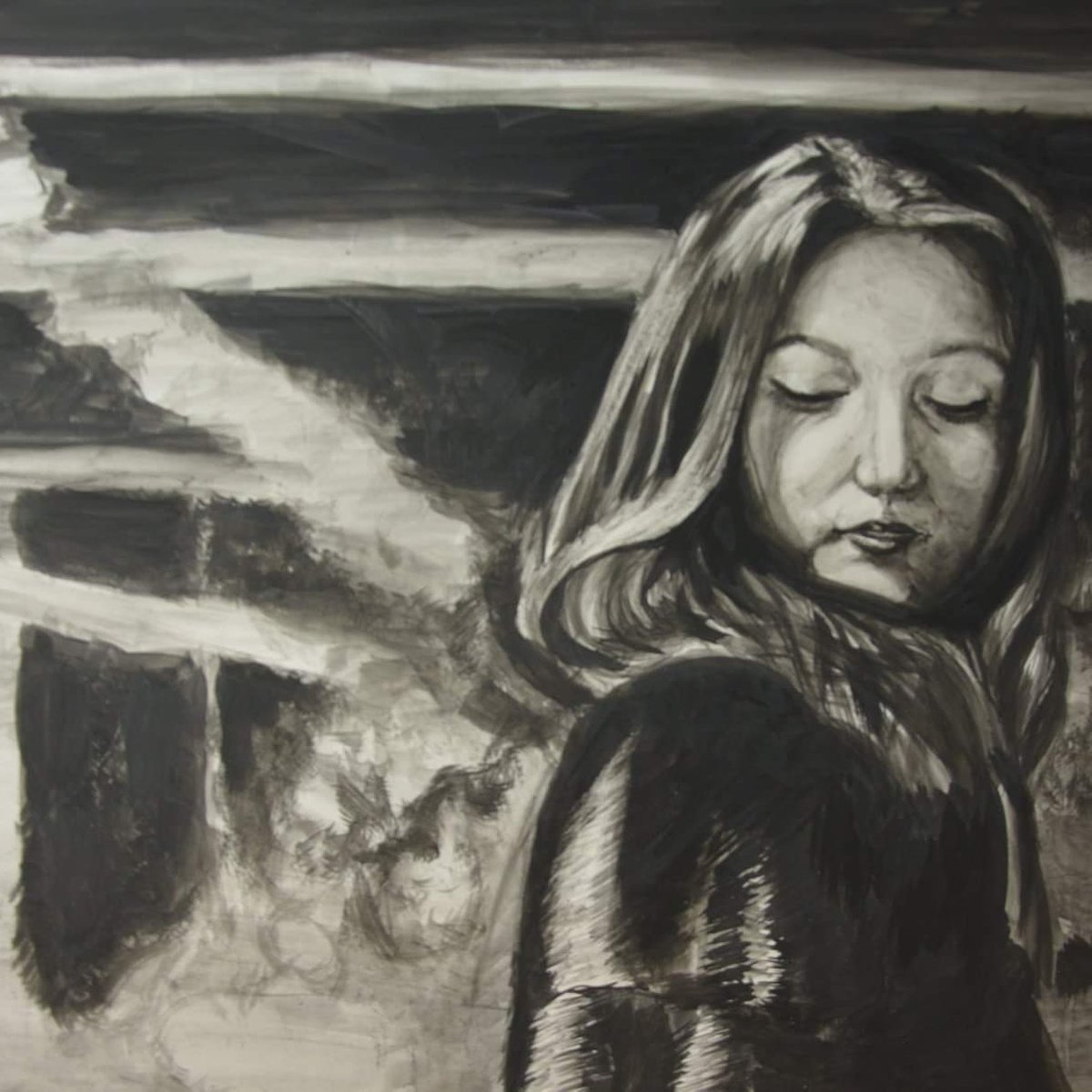 Impressionistic Portrait Watercolour By Anna Brazhnikova, 28 X 20, Portrait Of A Young Girl, Original Artwork