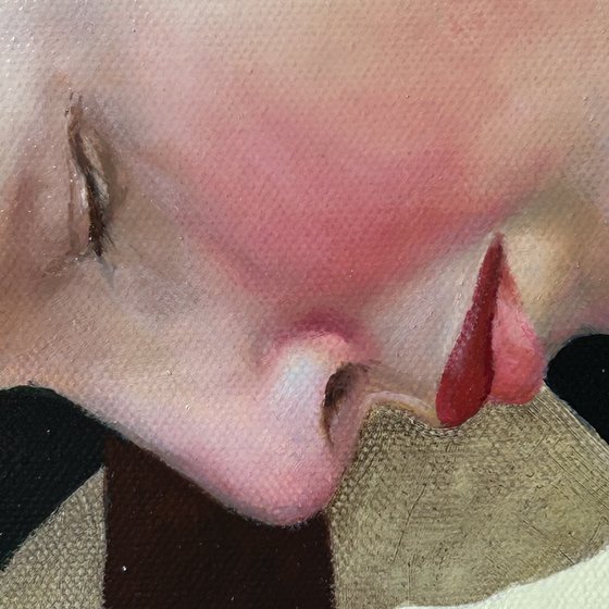 Original oil painting Equilibrist