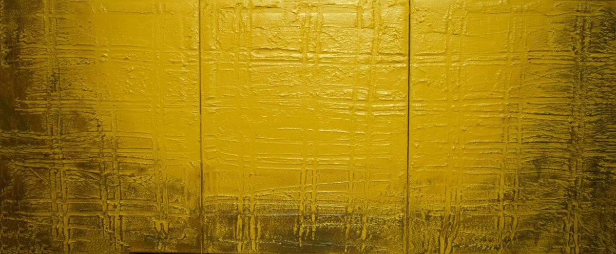 Abstract Painting By Stuart Wright, 48 X 20", Yellow Delegation, Original Artwork