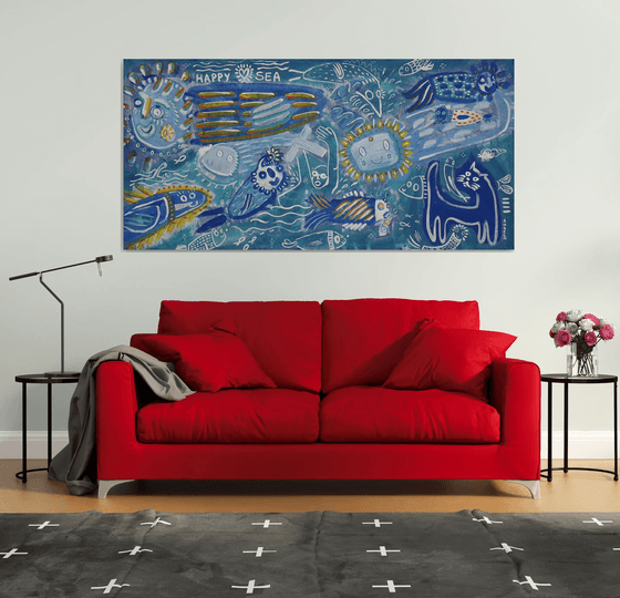 HAPPY SEA (in a cat´s dream) 100x205cm