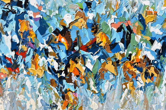 Dream Big - Large Abstract Painting, Palette Knife