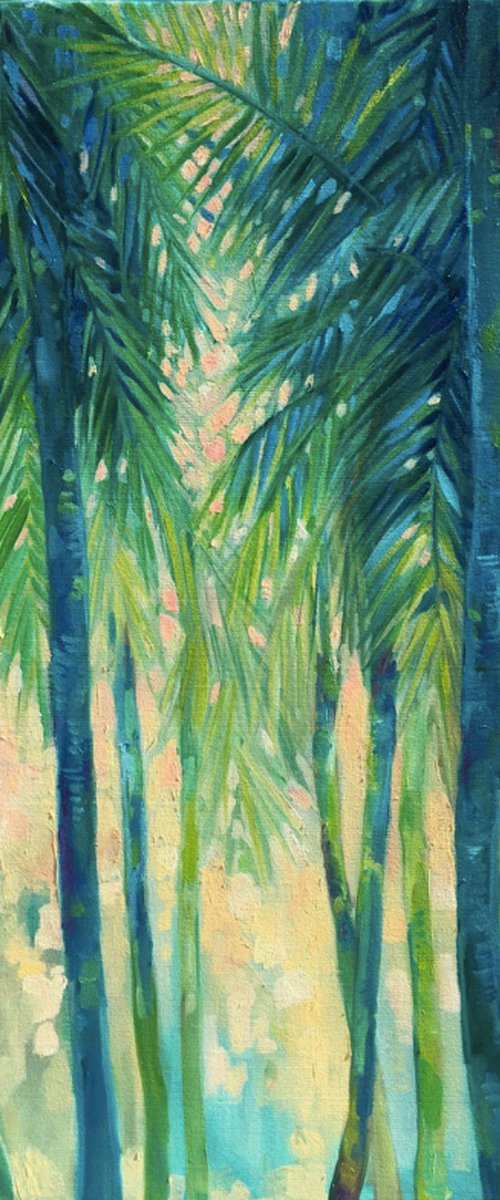 Palm trees, tropical art by Lena Navarro