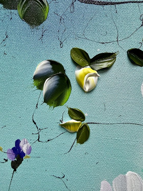 Golden Buds in Turquoise Air