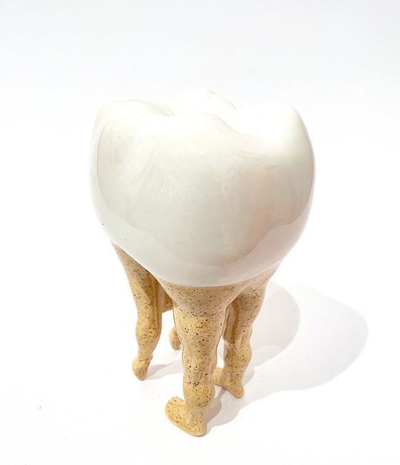 Artistic Tooth with Dotted Legs
