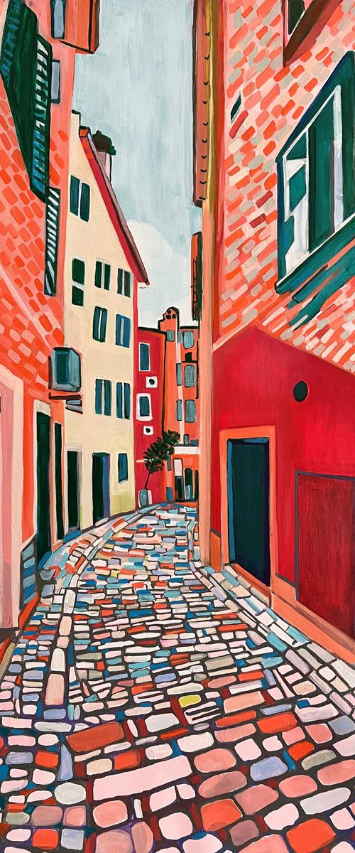 Mediterranean street / 120,5 x 61 x 0,1 cm by Alexandra Djokic
