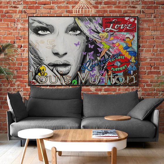 Spellbound Romance 200cm x 120cm Textured Urban Pop Art