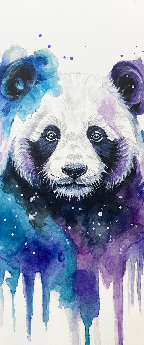 Colourful Panda Painting by Sandy Broenimann