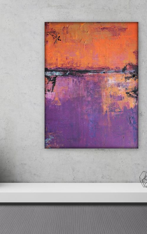 Poetic City - Urban Abstract Painting on Canvas by Elizabeth Moran
