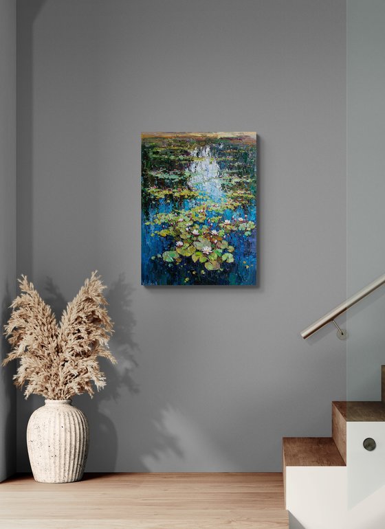 White Water Lilies in the Pond