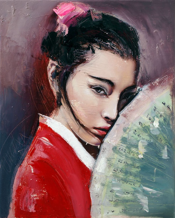 Geisha With Fan L Une 77 By Catalin Ilinca Artfinder