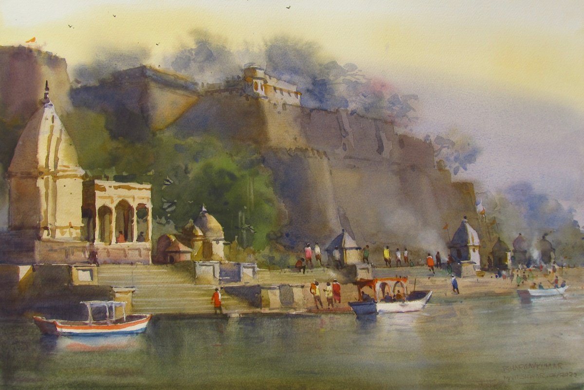 Narmada Ghat by Bhargavkumar Kulkarni