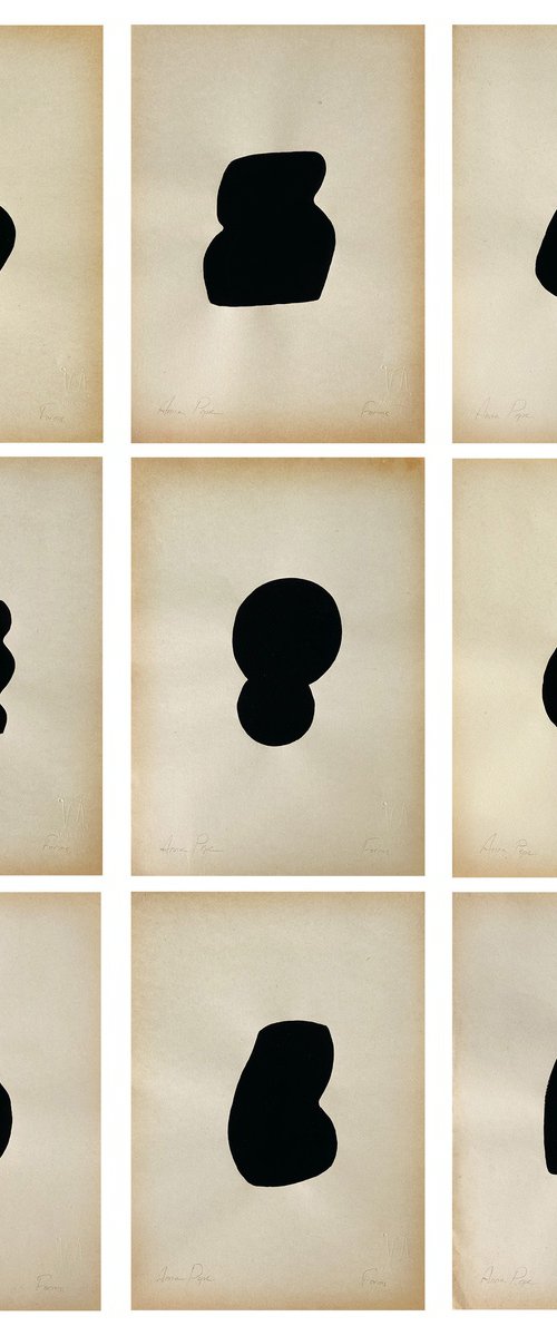 "Forms" on Vintage Paper by Anna Pepe