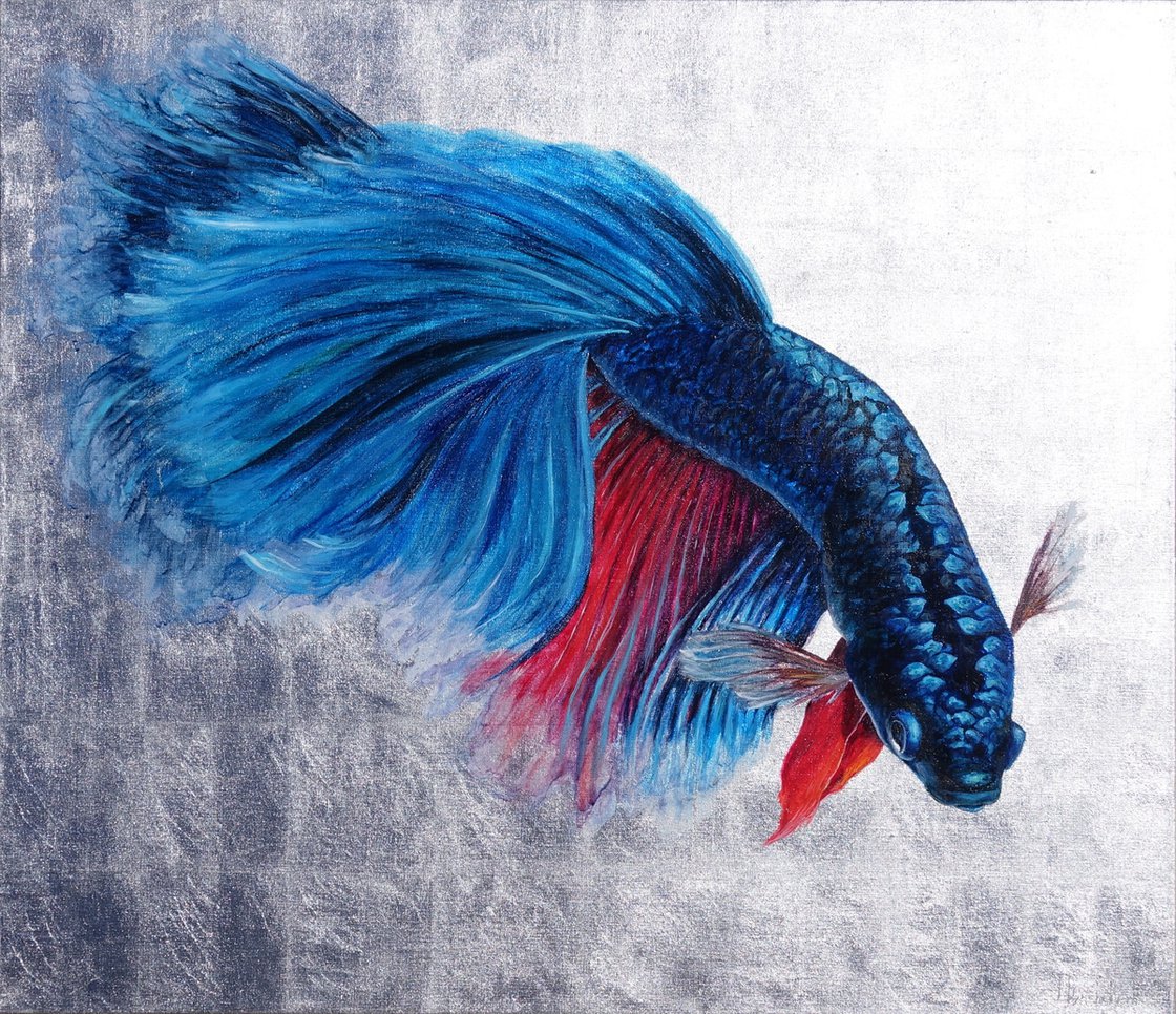 Betta Fish Mixed media painting by Daria Ivashchenko Artfinder