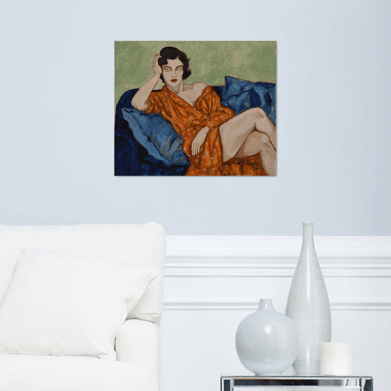 The blue sofa