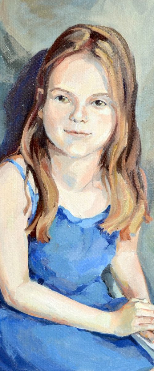 A Girl In A Blue Dress by Irina Ushakova