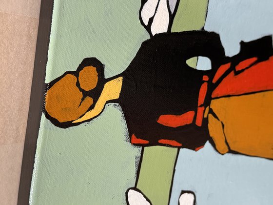 "Woman and Seagulls" 12x12in