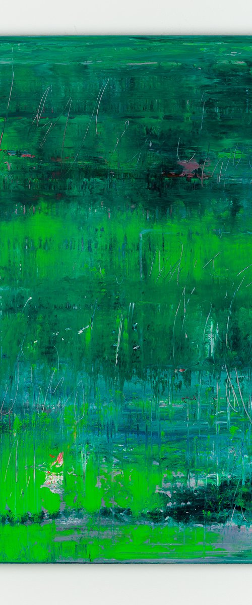 Green abstract painting HZ585 by Radek Smach