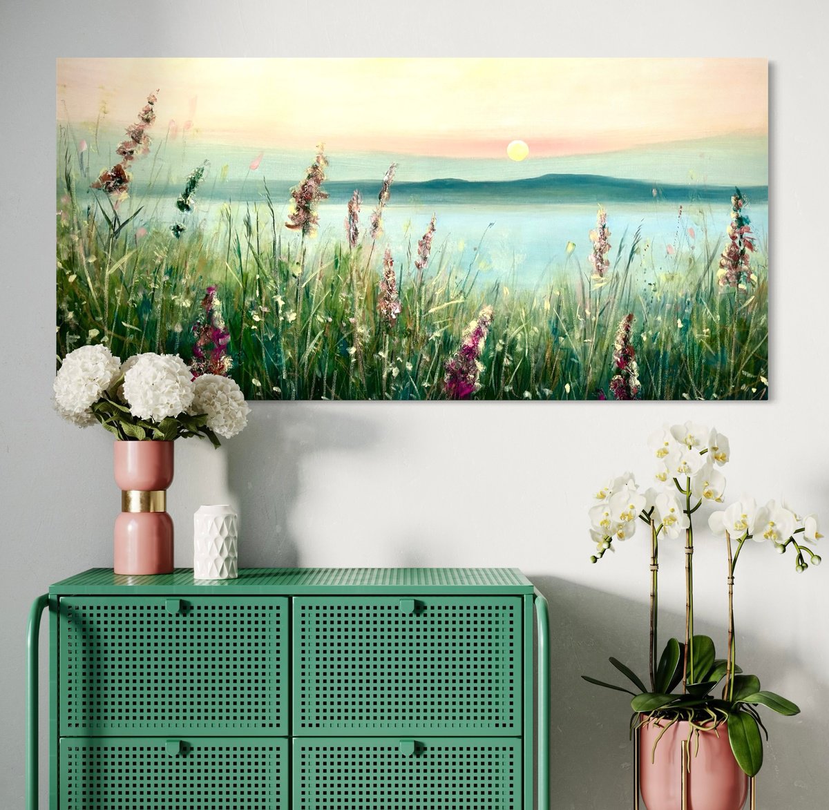 Expressive Painting , Tranquil Air By Jennifer Taylor, 39 X 20, Artwork For Sale On Artfinder