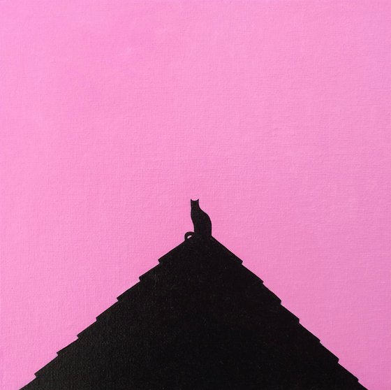 The Cat And The Pink Sunset