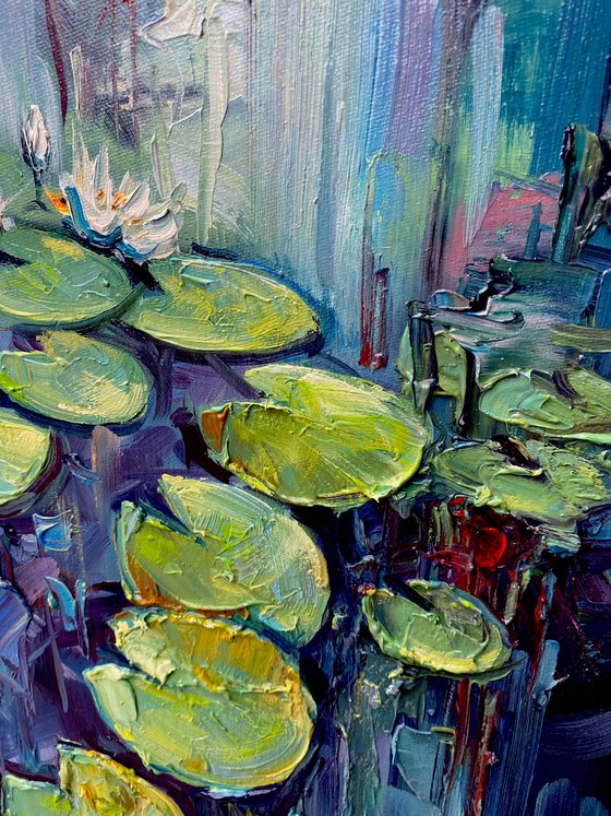 "Water-Lilies"original oil painting by Artem Grunyka