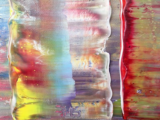 "All Structures Are Unstable" - Original Highly Textured PMS Abstract Oil Painting On Canvas - 36" x 18"