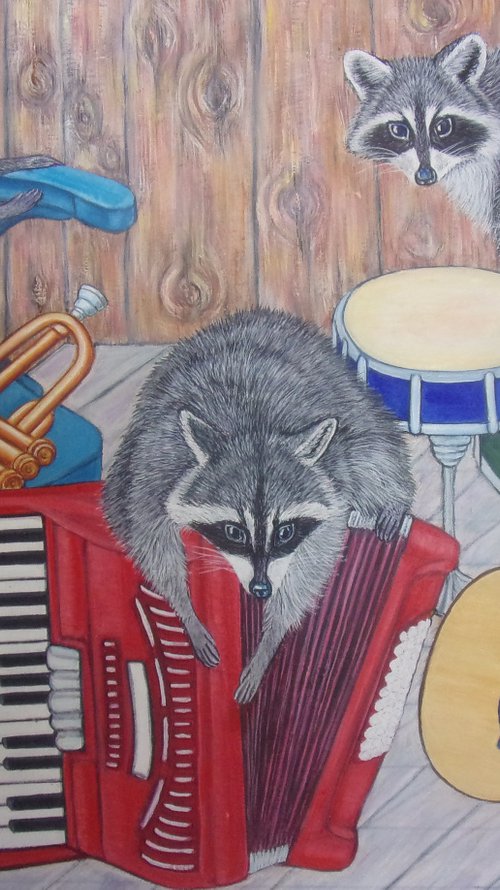 Raccoon music band by Sofya Mikeworth