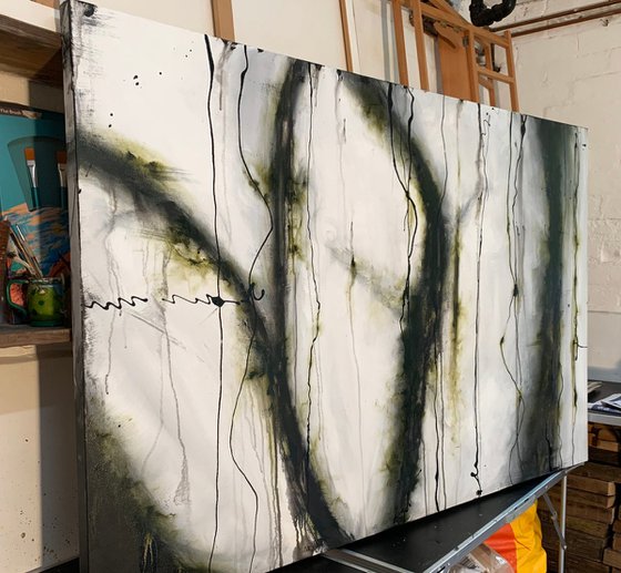 XL Charcoal Olive Abstract