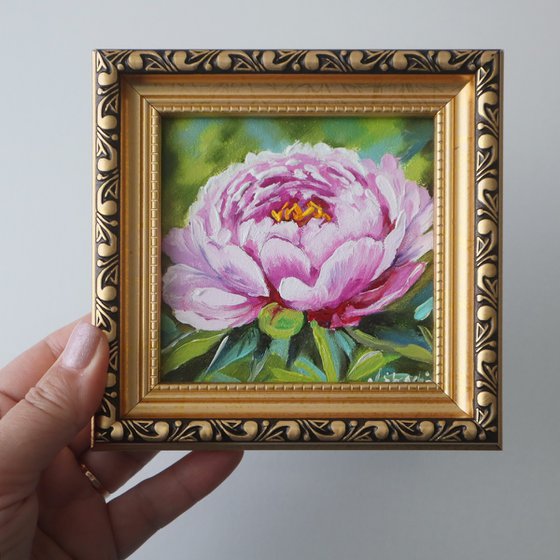 Peony Painting Framed