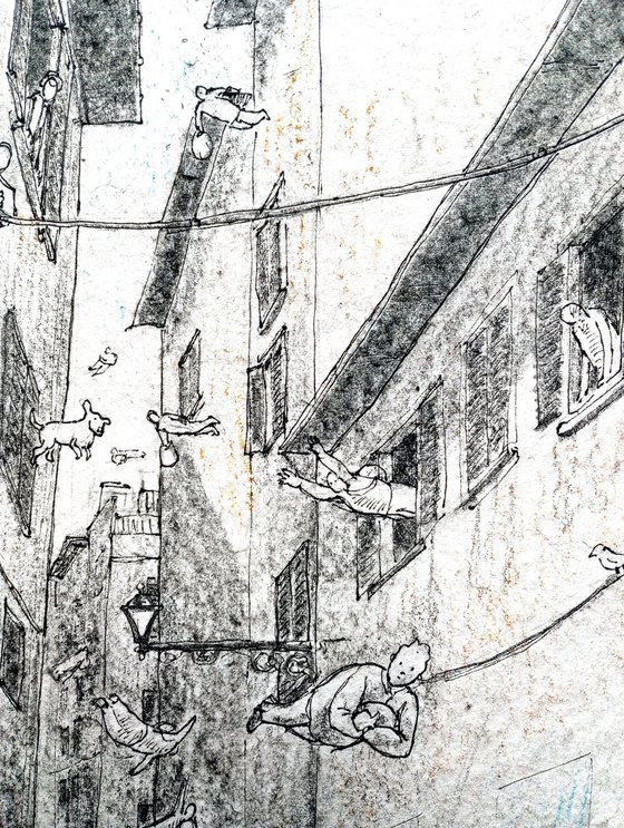 Flying couriers in the alleys