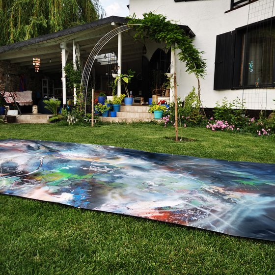 Gigantic size xxl painting 500 x 250 cm Fantastic That beauty of changing mindscape dreamscape master O Kloska