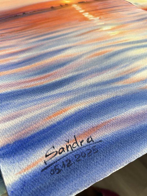 Admiring the Sunset on the Way Home