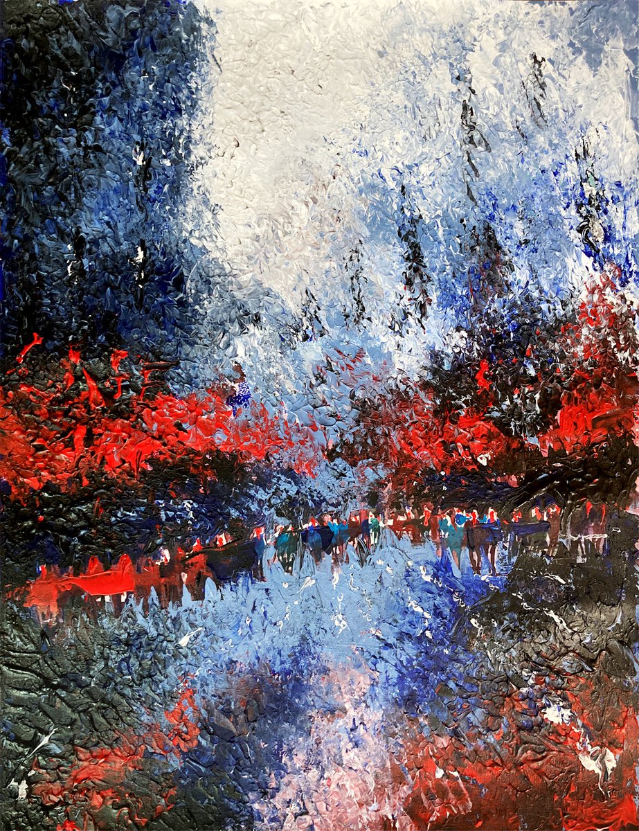 Impressionistic Cityscapes Acrylic Painting By Nicolas Jolly, 20 X 26", Paris 026, Original Artwork