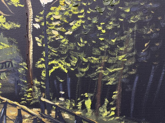 Midnight over the Forest Bridge