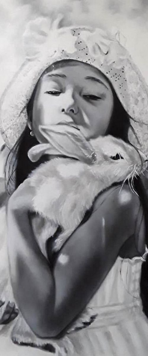 "Bambina con coniglietto" by Monika Rembowska