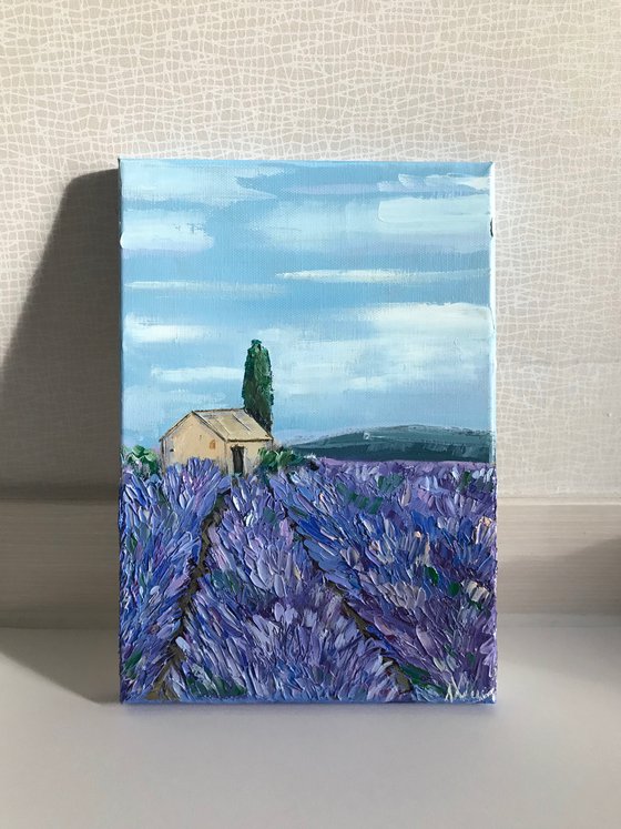 Provence Lavender field 100%Original Oil Painting