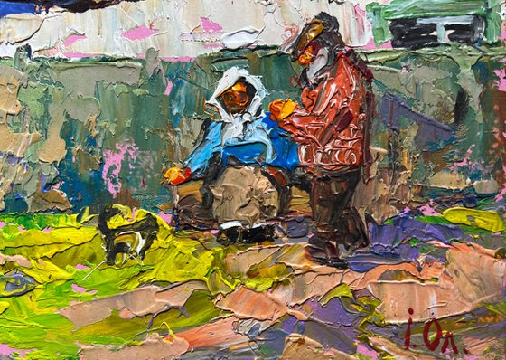 Quiet village conversation