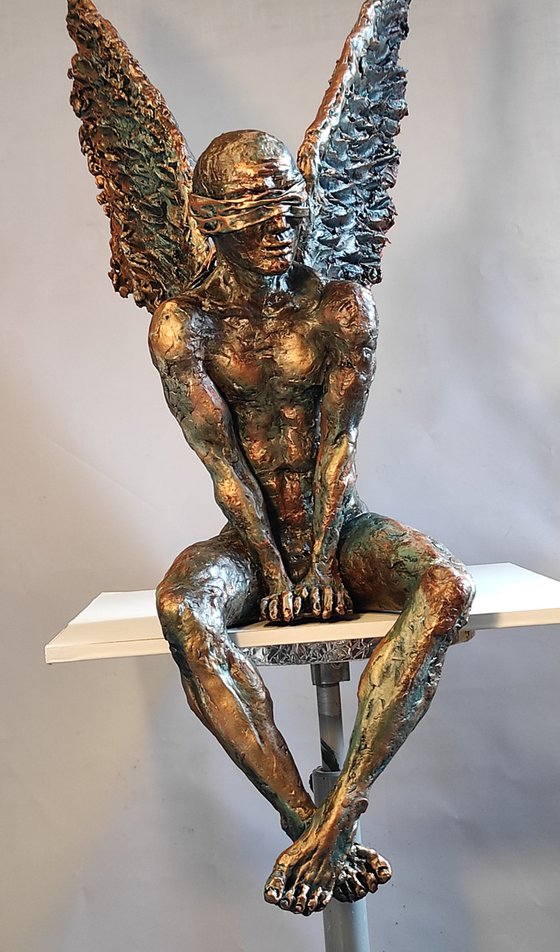 "Michael" Unique clay sculpture 80x30x38cm.