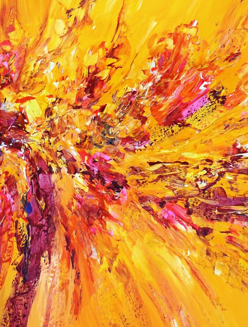 Yellow Red Abstraction C 3 by Peter Nottrott